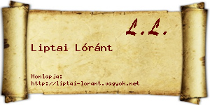Liptai Lóránt névjegykártya